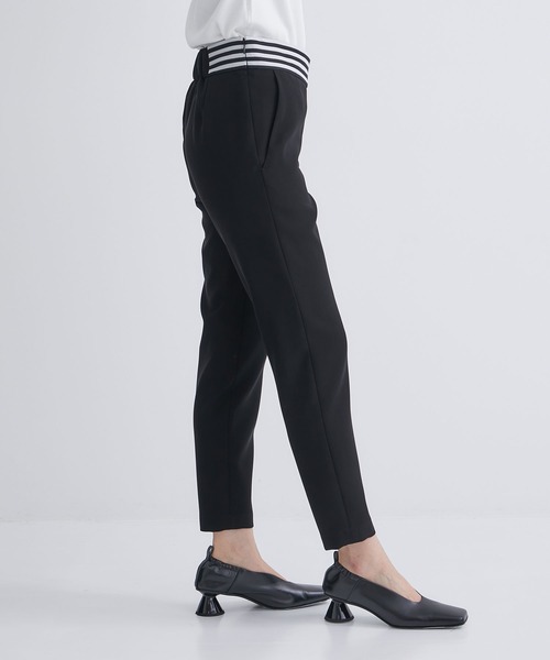 ボーダーズアットバルコニー　テーパードパンツ　ボトムス　ブラック　黒　36 BORDERS at BALCONY パンツ 「BORDERS BALCONY/ボーダーズアット