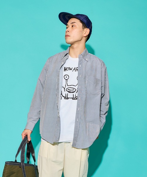 BURLAP OUTFITTER（バーラップアウトフィッター）の「GENERAL B.D. SHIRT PRINTED / ジェネラル ボタンダウン シャツ（シャツ/ブラウス・メンズ・チャコールグレー/ブルー・LARGE/MEDIUM/X-LARGE/SMALL）」の14枚目の写真