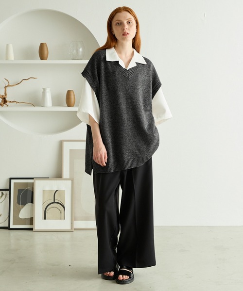 22SS MASUエムエーエスユー ニット ベスト　メランジ 2022SS】 MASU (マス/エムエーエスユー) 