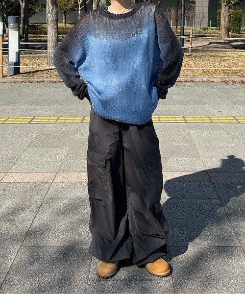 sedacle(セダクル)の「ニュアンスグラデーション透かしニット(ニット/セーター・メンズ・グレー/チャコールグレー/ブルー・SMALL/MEDIUM/LARGE)」の20枚目の写真