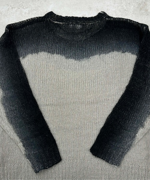 ニュアンスグラデーション透かしニット（ニット/セーター