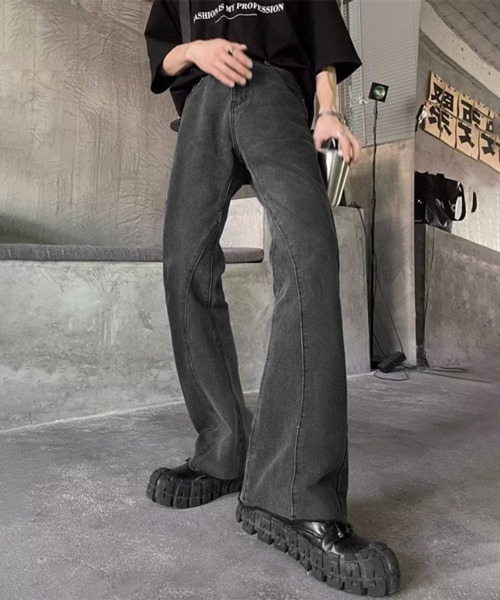 NOWLE（ノウル）の「【NOWLE】スリム ストレート フレア デニムパンツ（デニムパンツ・メンズ・ダークインディゴブルー/ブラック・X-LARGE/MEDIUM/LARGE）」の14枚目の写真