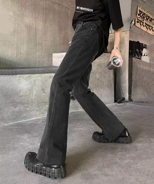 NOWLE（ノウル）の「【NOWLE】スリム ストレート フレア デニムパンツ（デニムパンツ・メンズ・ダークインディゴブルー/ブラック・X-LARGE/MEDIUM/LARGE）」の13枚目の写真