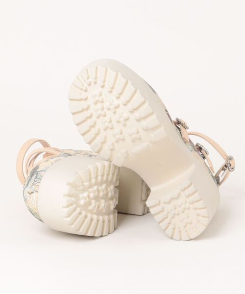 YOSUKE（ヨースケ）の「【YOSUKE】厚底タンクソールビジューバックルパンプス 4450037（パンプス・レディース・ホワイト/ベージュ系その他/ブラック・M/L/LL/S）」の5枚目の写真