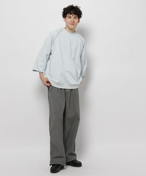 niko and...(ニコアンド)の「裏配色ハーフスリーブ裏毛プルオーバー(Tシャツ/カットソー・メンズ・グレー/アイボリー/ライトグリーン・MEDIUM/LARGE)」の20枚目の写真