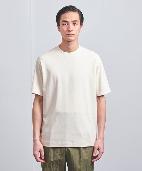 UNITED ARROWS（ユナイテッドアローズ）の「オーガニックコットン ナロ―バインダー Tシャツ（Tシャツ/カットソー・メンズ・ナチュラル/ライトピンク/オリーブ/ホワイト/ダークグレー/ネイビー・L/XL/S/M）」の4枚目の写真