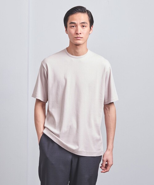 UNITED ARROWS（ユナイテッドアローズ）の「オーガニックコットン ナロ―バインダー Tシャツ（Tシャツ/カットソー・メンズ・ナチュラル/ライトピンク/オリーブ/ホワイト/ダークグレー/ネイビー・L/XL/S/M）」の6枚目の写真