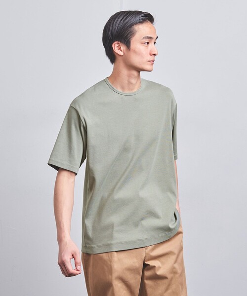 UNITED ARROWS（ユナイテッドアローズ）の「オーガニックコットン ナロ―バインダー Tシャツ（Tシャツ/カットソー・メンズ・ナチュラル/ライトピンク/オリーブ/ホワイト/ダークグレー/ネイビー・L/XL/S/M）」の5枚目の写真