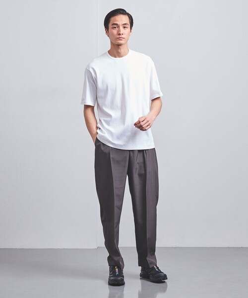 UNITED ARROWS（ユナイテッドアローズ）の「オーガニックコットン ナロ―バインダー Tシャツ（Tシャツ/カットソー・メンズ・ナチュラル/ライトピンク/オリーブ/ホワイト/ダークグレー/ネイビー・L/XL/S/M）」の9枚目の写真