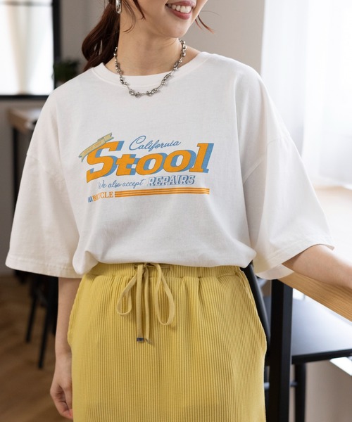 LEPSIM（レプシィム）の「プリントBIG-Tシャツ　111113（Tシャツ/カットソー・レディース・ブルー/杢グレー/チャコールグレー/オフホワイト/ホワイト/チャコール/イエロー・FREE）」の3枚目の写真