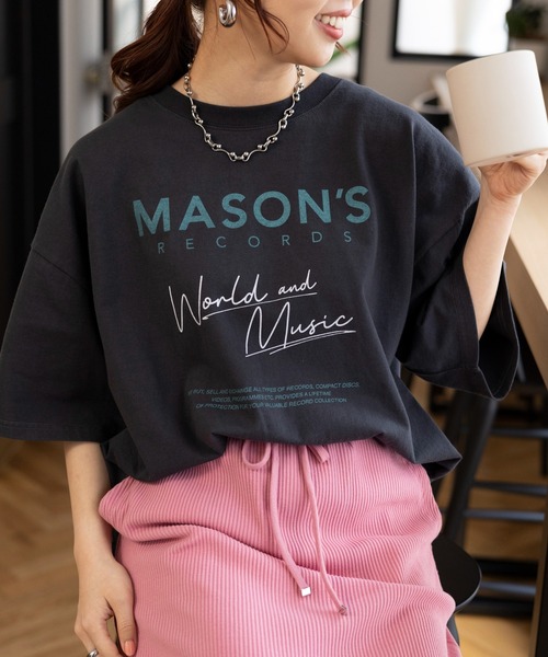 LEPSIM（レプシィム）の「プリントBIG-Tシャツ　111113（Tシャツ/カットソー・レディース・ブルー/杢グレー/チャコールグレー/オフホワイト/ホワイト/チャコール/イエロー・FREE）」の4枚目の写真