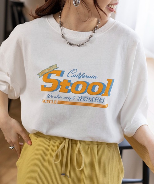 LEPSIM（レプシィム）の「プリントBIG-Tシャツ　111113（Tシャツ/カットソー・レディース・ブルー/杢グレー/チャコールグレー/オフホワイト/ホワイト/チャコール/イエロー・FREE）」の10枚目の写真