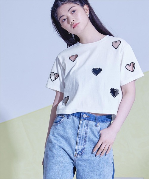 Haat Tシャツ・カットソー レディース ハート 中古　古着 Haat Tシャツ・カットソー レディース ハート 中古 古着（セール