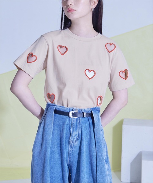 ハートカットTシャツ（Tシャツ/カットソー）｜miette（ミエット