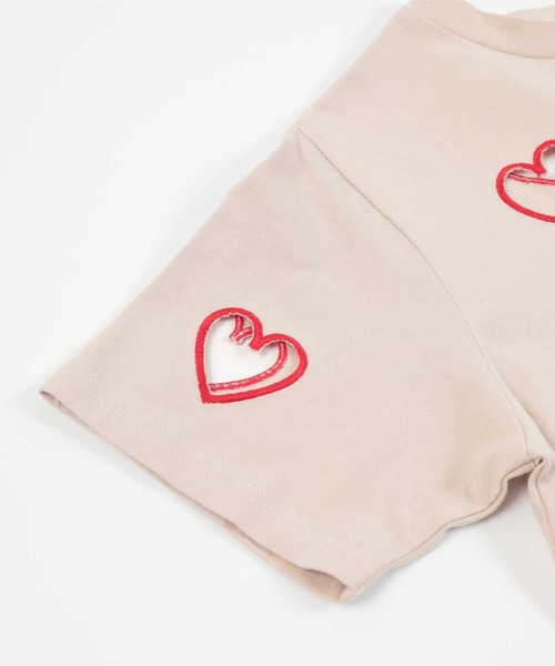 miette(ミエット)の「ハートカットTシャツ(Tシャツ/カットソー・レディース・オフホワイト/ライトベージュ/ブラック・FREE)」の8枚目の写真