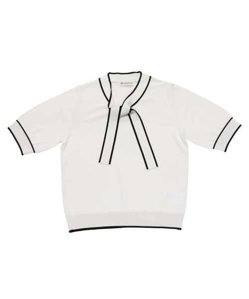 tシャツ 配色リボンタイニットプルオーバー レディース 楽天市場】ボウタイリボン ニット プルオーアバー レディース