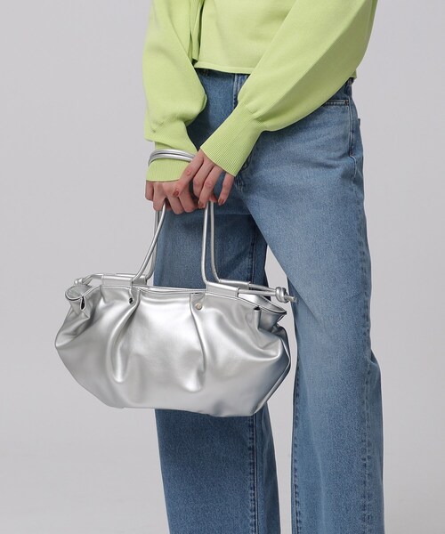 GALLEST(ギャレスト)の「◆タックハンドバッグ(ハンドバッグ・レディース・ブラック/シルバー/イエロー系その他・00)」の9枚目の写真