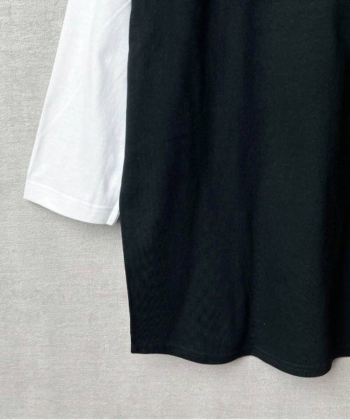 Printstar(プリントスター)の「【Printstar / プリントスター】5.6オンス ヘビーウェイト ベースボールTシャツ(Tシャツ/カットソー・メンズ・杢グレー/ブラック×ホワイト/ホワイト×ブラック/ホワイト/ブラック・XL/L/M)」の9枚目の写真