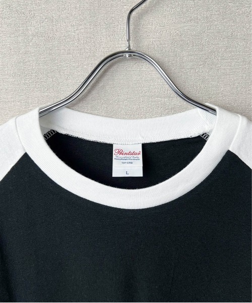 Printstar(プリントスター)の「【Printstar / プリントスター】5.6オンス ヘビーウェイト ベースボールTシャツ(Tシャツ/カットソー・メンズ・杢グレー/ブラック×ホワイト/ホワイト×ブラック/ホワイト/ブラック・XL/L/M)」の10枚目の写真