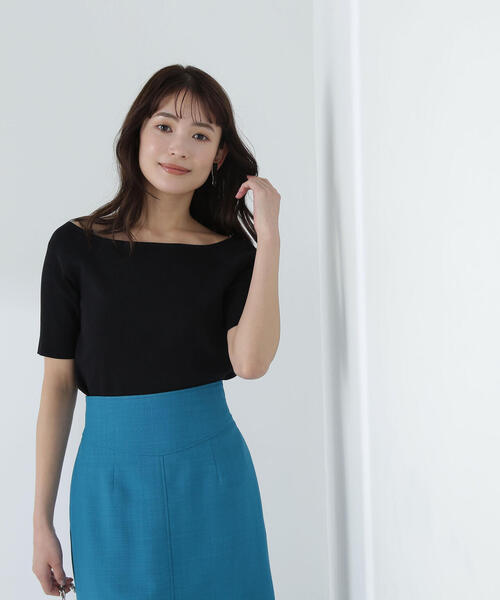NATURAL BEAUTY BASIC(ナチュラルビューティーベーシック)の「◇デコルテラインコンパクトニット(ニット/セーター・レディース・ピンク/ブラック/オフホワイト・FREE)」の22枚目の写真