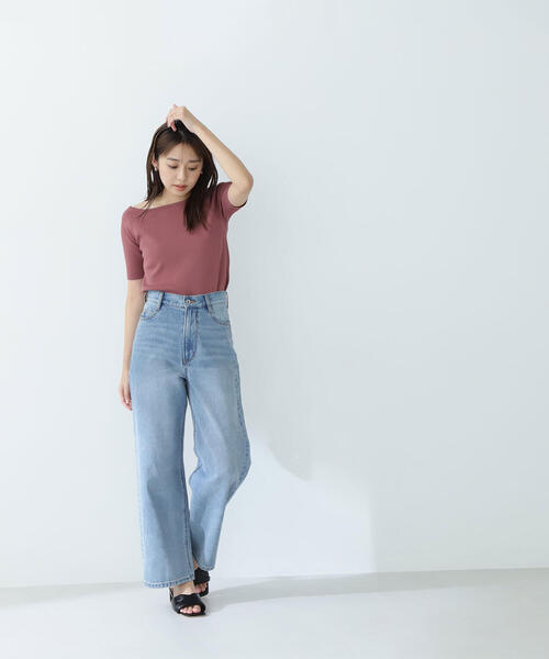 NATURAL BEAUTY BASIC(ナチュラルビューティーベーシック)の「◇デコルテラインコンパクトニット(ニット/セーター・レディース・ピンク/ブラック/オフホワイト・FREE)」の13枚目の写真