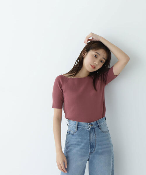 NATURAL BEAUTY BASIC(ナチュラルビューティーベーシック)の「◇デコルテラインコンパクトニット(ニット/セーター・レディース・ピンク/ブラック/オフホワイト・FREE)」の14枚目の写真