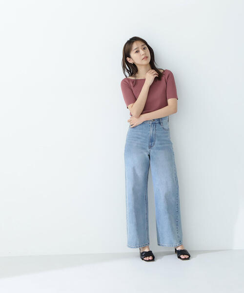 NATURAL BEAUTY BASIC(ナチュラルビューティーベーシック)の「◇デコルテラインコンパクトニット(ニット/セーター・レディース・ピンク/ブラック/オフホワイト・FREE)」の17枚目の写真
