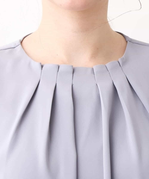 OFUON le MK（オフオンルエムケー）の「フロントタックジョーゼットブラウス/洗える/WEB限定サイズ（Tシャツ/カットソー・レディース・グレイッシュブルー/ホワイト/ピンク/ネイビー・40/38/36）」の21枚目の写真