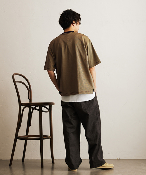 417 EDIFICE（フォーワンセブンエディフィス）の「マイクロボーダー T（Tシャツ/カットソー・メンズ・ベージュ/パープル/ブラウン/チャコールグレー/ブルー・MEDIUM/LARGE）」の9枚目の写真