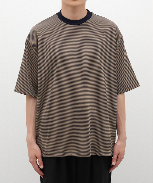 417 EDIFICE（フォーワンセブンエディフィス）の「マイクロボーダー T（Tシャツ/カットソー・メンズ・ベージュ/パープル/ブラウン/チャコールグレー/ブルー・MEDIUM/LARGE）」の15枚目の写真