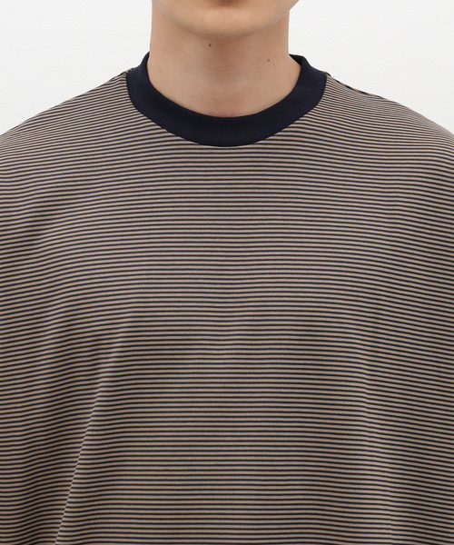 417 EDIFICE（フォーワンセブンエディフィス）の「マイクロボーダー T（Tシャツ/カットソー・メンズ・ベージュ/パープル/ブラウン/チャコールグレー/ブルー・MEDIUM/LARGE）」の18枚目の写真