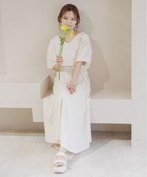 ［追加1］ボリュームスリーブエンパイアワンピース　124374