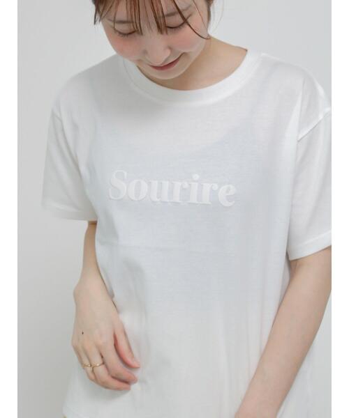 Te chichi TERRASSE(テチチテラス)の「【抗菌防臭】発泡ロゴプリントTシャツ(Tシャツ/カットソー・レディース・ブラック/ブルー/オフホワイト・F)」の1枚目の写真