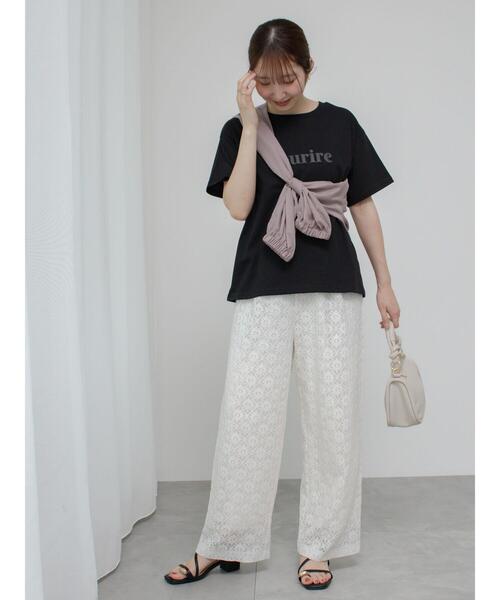 Te chichi TERRASSE(テチチテラス)の「【抗菌防臭】発泡ロゴプリントTシャツ(Tシャツ/カットソー・レディース・ブラック/ブルー/オフホワイト・F)」の5枚目の写真