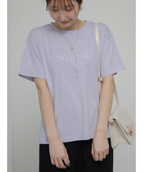 Te chichi TERRASSE(テチチテラス)の「【抗菌防臭】発泡ロゴプリントTシャツ(Tシャツ/カットソー・レディース・ブラック/ブルー/オフホワイト・F)」の9枚目の写真