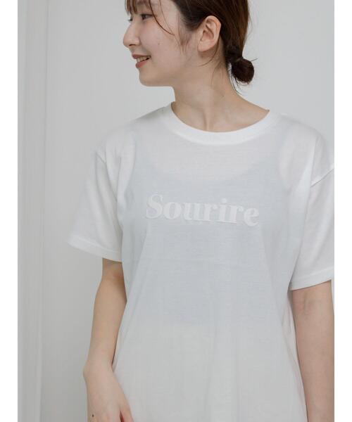 Te chichi TERRASSE(テチチテラス)の「【抗菌防臭】発泡ロゴプリントTシャツ(Tシャツ/カットソー・レディース・ブラック/ブルー/オフホワイト・F)」の13枚目の写真