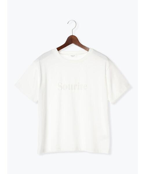 Te chichi TERRASSE(テチチテラス)の「【抗菌防臭】発泡ロゴプリントTシャツ(Tシャツ/カットソー・レディース・ブラック/ブルー/オフホワイト・F)」の14枚目の写真