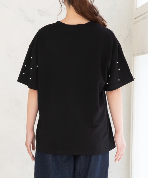 セール】パール付きTシャツ（Tシャツ/カットソー）｜attiree