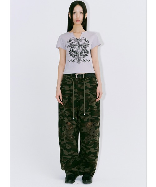 A'GEM/9 × .kom 『NIIER NOR/ニア ノア』 CROSS-ROSE CROP TOP