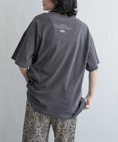VENCEEXCHANGE(ヴァンスエクスチェンジ)の「PLAUSIBLE ピグメントTシャツ(Tシャツ/カットソー・レディース・オフホワイト/チャコールグレー/ライトグレー・FREE)」の6枚目の写真