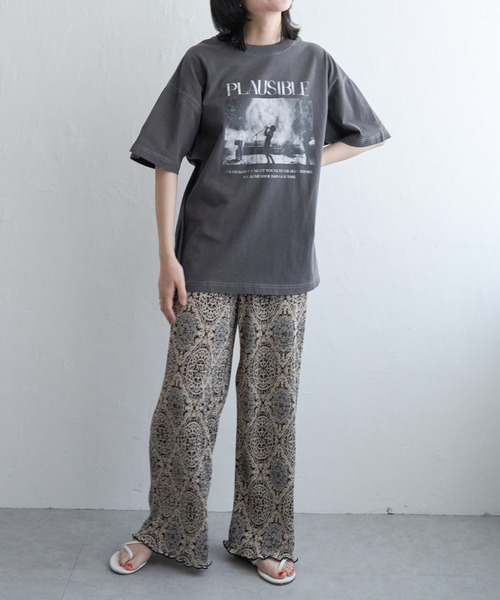 VENCEEXCHANGE(ヴァンスエクスチェンジ)の「PLAUSIBLE ピグメントTシャツ(Tシャツ/カットソー・レディース・オフホワイト/チャコールグレー/ライトグレー・FREE)」の8枚目の写真