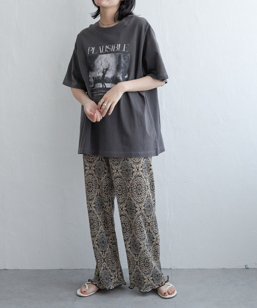 VENCEEXCHANGE(ヴァンスエクスチェンジ)の「PLAUSIBLE ピグメントTシャツ(Tシャツ/カットソー・レディース・オフホワイト/チャコールグレー/ライトグレー・FREE)」の10枚目の写真