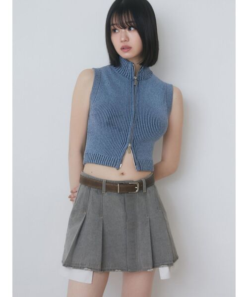 EMODA（エモダ）の「プリーツデニムスカート（デニムスカート・レディース・ブラック/ライトブルー/グレー・SMALL/MEDIUM）」の8枚目の写真