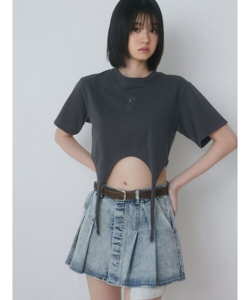 EMODA（エモダ）の「プリーツデニムスカート（デニムスカート・レディース・ブラック/ライトブルー/グレー・SMALL/MEDIUM）」の10枚目の写真