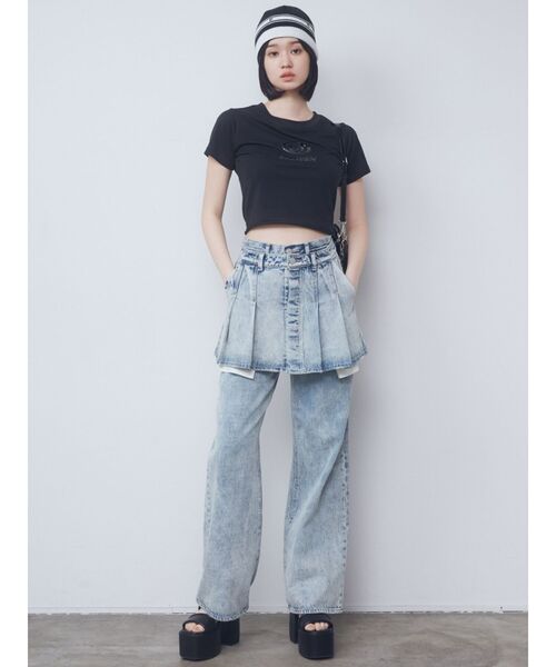 EMODA（エモダ）の「プリーツデニムスカート（デニムスカート・レディース・ブラック/ライトブルー/グレー・SMALL/MEDIUM）」の15枚目の写真