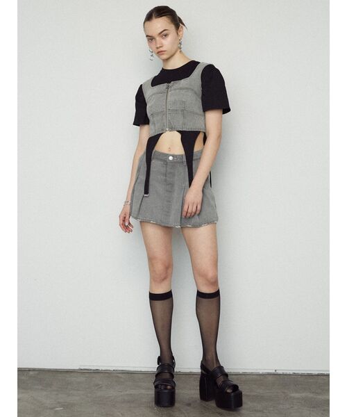 EMODA（エモダ）の「プリーツデニムスカート（デニムスカート・レディース・ブラック/ライトブルー/グレー・SMALL/MEDIUM）」の22枚目の写真