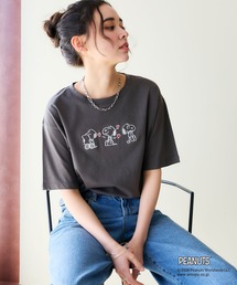 PEANUTS（ピーナッツ）の「【PEANUTS/ピーナッツ】SNOOPY/スヌーピー3パターンフロントデザイン刺繍Tシャツ（2026SS）（Tシャツ/カットソー）」
