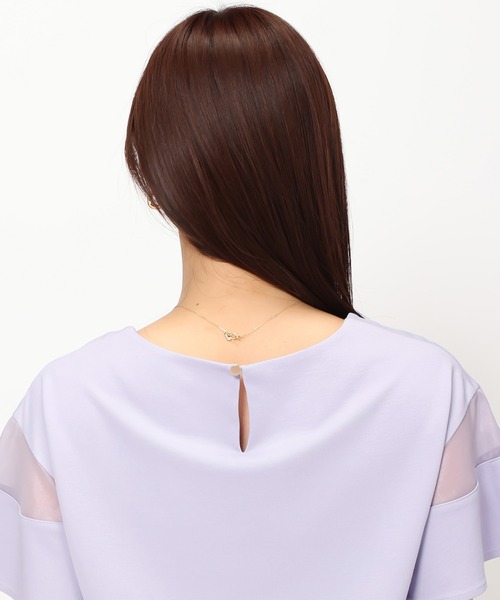 MISCH MASCH（ミッシュマッシュ）の「■2024春夏新作■シアーフレア袖Tシャツ/MM428204（Tシャツ/カットソー・レディース・ブルー/ピンク/ホワイト/ブラック・ﾌﾘ-）」の15枚目の写真