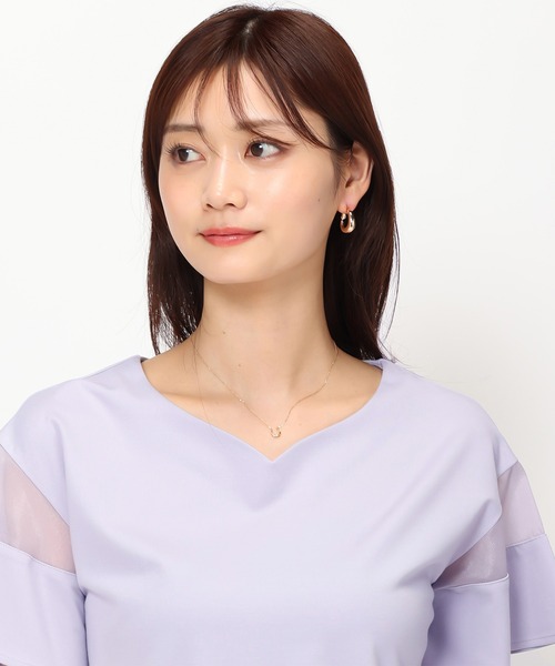 MISCH MASCH（ミッシュマッシュ）の「■2024春夏新作■シアーフレア袖Tシャツ/MM428204（Tシャツ/カットソー・レディース・ブルー/ピンク/ホワイト/ブラック・ﾌﾘ-）」の16枚目の写真