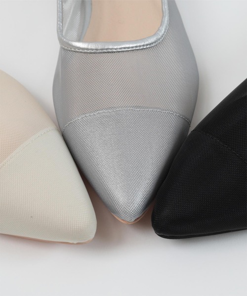 UR'S（ユアーズ）の「ポインテッドトゥメッシュパンプス（パンプス・レディース・ブラック/シルバー/アイボリー・M/L/LL/S）」の9枚目の写真